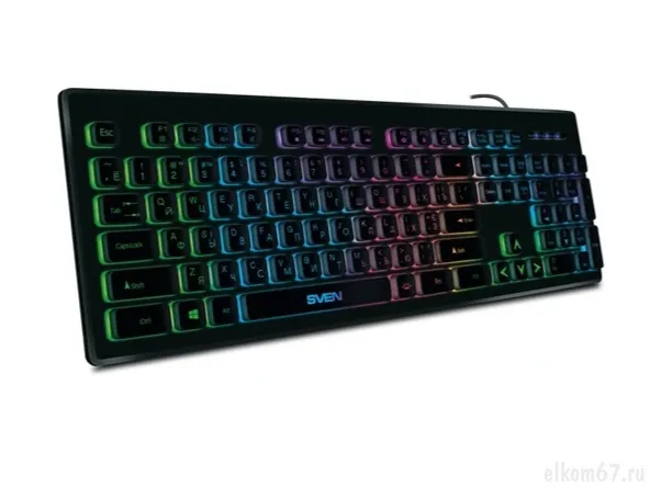 ���������� ��������� ������� SVEN KB-C7500EL ������ (USB, 104 ��., RGb ���������)