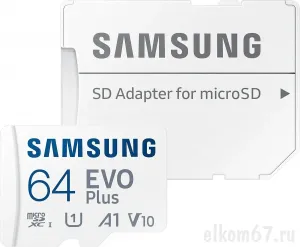 Флеш карта TransFlash 64Gb Micro SDXC Samsung EVO Plus Memory Card  UHS-I U1 Class 10