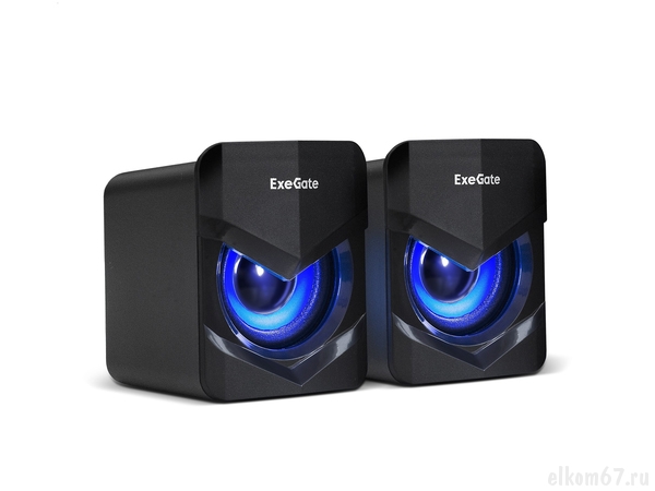 Колонки ExeGate EX289685RUS Accord 200, питание USB, 2х3Вт, черный, синяя подсветка