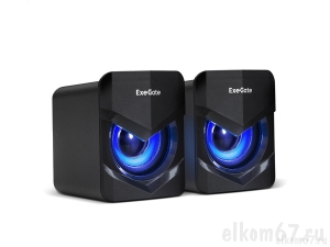 Колонки ExeGate EX289685RUS Accord 200, питание USB, 2х3Вт, черный, синяя подсветка