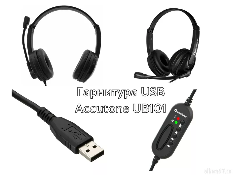 Гарнитура Accutone UB101, USB, черный