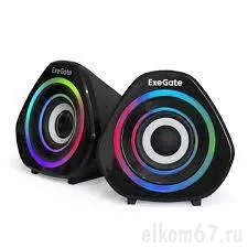 Колонки ExeGate EX289680RUS Accord 210 (питание USB, 2х3Вт (6Вт RMS), 60-20000Гц, цвет черный, RGB п